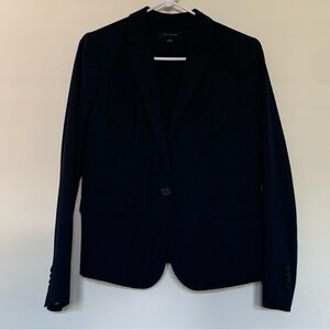 Women’s 6 ANN TAYLOR Navy Blue Single Button Business Casual Blazer Jacket
